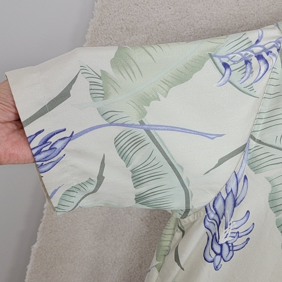 Tommy Bahama Multi Color Print Silk Short Sleeve Button Down Camp Shirt Sz L - Picture 4 of 10